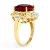 Image 2 : 7.84 CTW Ruby & Diamond Ring 14K Yellow Gold - REF-80K8R - 13239