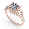 Image 2 : 1.0 CTW VS/SI Princess Diamond Solitaire Engagement Ring Deco 18K Rose Gold - REF-344X4T - 36041