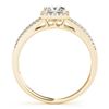 Image 4 : 1.56 CTW Certified VS/SI Princess Diamond 2Pc Set Solitaire Halo 14K Yellow Gold - REF-436K5R - 3136