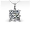 Image 2 : 1 CTW VS/SI Princess Diamond Solitaire Necklace 18K White Gold - REF-285Y2N - 35868