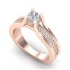 Image 1 : 1.01 CTW Cushion VS/SI Diamond Solitaire Micro Pave Ring 18K Rose Gold - REF-200H2W - 37161