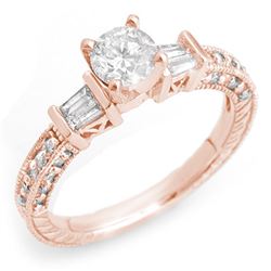 1.08 CTW Certified VS/SI Diamond Ring 14K Rose Gold - REF-117H3W - 10355