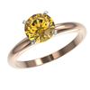 Image 2 : 1.50 CTW Certified Intense Yellow SI Diamond Solitaire Ring 10K Rose Gold - REF-262W2H - 32931