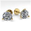 Image 1 : 2.01 CTW Certified VS/SI Diamond Stud Earrings 18K Yellow Gold - REF-536M3F - 32218