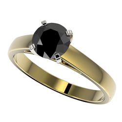 1.25 CTW Fancy Black VS Diamond Solitaire Engagement Ring 10K Yellow Gold - REF-39K5R - 33005