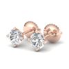 Image 1 : 1.01 CTW VS/SI Diamond Solitaire Art Deco Stud Earrings 18K Rose Gold - REF-155K5R - 37299