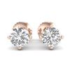 Image 2 : 1.01 CTW VS/SI Diamond Solitaire Art Deco Stud Earrings 18K Rose Gold - REF-155K5R - 37299