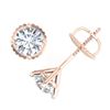 Image 4 : 1.01 CTW VS/SI Diamond Solitaire Art Deco Stud Earrings 18K Rose Gold - REF-155K5R - 37299