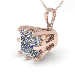 1 CTW VS/SI Princess Diamond Necklace 18K Rose Gold - REF-280H2W - 35717