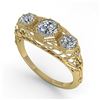 Image 2 : 1.00 CTW Past Present Future VS/SI Diamond Ring 18K Yellow Gold - REF-162M9F - 36058