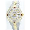 Image 2 : Rolex Men's Two Tone 14K Gold/SS, QuickSet, Diam Dial & Diam/Ruby Bezel - REF-474R5Z