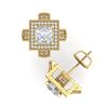 Image 4 : 2.75 CTW Princess VS/SI Diamond Micro Pave Stud Earrings 18K Yellow Gold - REF-684M3F - 37189