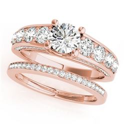 2.75 CTW Certified VS/SI Diamond 2Pc Set Solitaire Wedding 14K Rose Gold - REF-397T5X - 32097