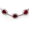 Image 2 : 27.0 CTW Ruby & Diamond Necklace 14K White Gold - REF-252T9X - 10117