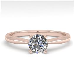 0.54 CTW VS/SI Diamond Engagement Designer Ring 18K Rose Gold - REF-100X8T - 32384