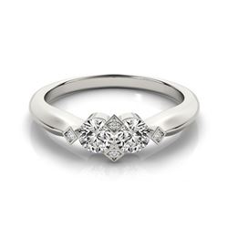 1.1 CTW Certified VS/SI Diamond 2 Stone 2 Stone Ring 18K White Gold - REF-187M5F - 28224