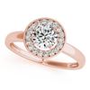 Image 2 : 1.15 CTW Certified VS/SI Diamond Solitaire Halo Ring 18K Rose Gold - REF-298M6F - 26318