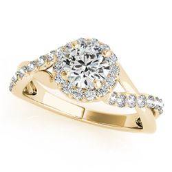 0.85 CTW Certified VS/SI Diamond Solitaire Halo Ring 18K Yellow Gold - REF-131N8Y - 26666