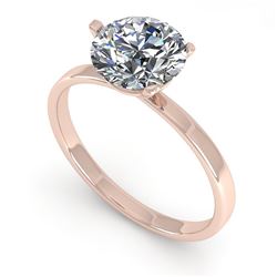 1.51 CTW Certified VS/SI Diamond Engagement Ring 18K Rose Gold - REF-524H8W - 32237