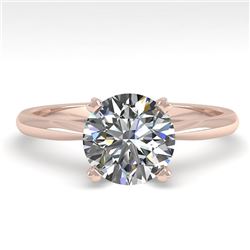 1.54 CTW VS/SI Diamond Engagement Designer Ring 18K Rose Gold - REF-539W3H - 32435