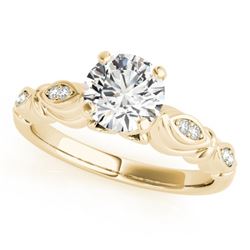 0.60 CTW Certified VS/SI Diamond Solitaire Antique Ring 18K Yellow Gold - REF-115H3W - 27347