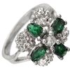 Image 2 : 1.08 CTW Emerald & Diamond Ring 14K White Gold - REF-43X6T - 10805