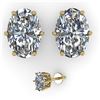 Image 2 : 1.0 CTW VS/SI Oval Diamond Stud Solitaire Earrings 18K Yellow Gold - REF-178X2T - 35827