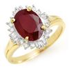 Image 1 : 3.66 CTW Ruby & Diamond Ring 14K Yellow Gold - REF-62Y2N - 13688