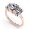 Image 2 : 2.0 CTW Oval Cut VS/SI Diamond 3 Stone Designer Ring 18K Rose Gold - REF-390M2F - 32468