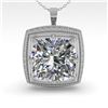 Image 2 : 1 CTW VS/SI Cushion Cut Diamond Solitaire Necklace 18K White Gold - REF-332M8F - 36006