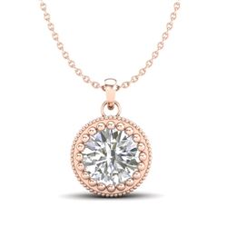 1 CTW VS/SI Diamond Solitaire Art Deco Necklace 18K Rose Gold - REF-292M5F - 36891