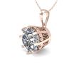 Image 1 : 1 CTW VS/SI Diamond Solitaire Necklace 18K Rose Gold - REF-280M2F - 35711