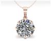 Image 2 : 1 CTW VS/SI Diamond Solitaire Necklace 18K Rose Gold - REF-280M2F - 35711