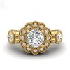 Image 2 : 1.5 CTW VS/SI Diamond Solitaire Art Deco 3 Stone Ring 18K Yellow Gold - REF-300M2F - 37060