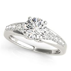 0.90 CTW Certified VS/SI Diamond Solitaire Ring 18K White Gold - REF-170K8R - 27603