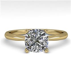 1.03 CTW Cushion Cut VS/SI Diamond Engagement Designer Ring 14K Yellow Gold - REF-275M3F - 32176