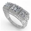 Image 2 : 2 CTW Past Present Future VS/SI Princess Diamond Ring 18K White Gold - REF-481T6X - 36069
