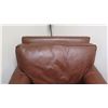 Image 2 : Furniture - Chocolate Brown Leather Seat w/Ottoman