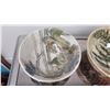 Image 2 : Qty 2 Glazed Bowls, Botanical Motifs, Signed