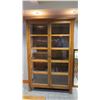 Image 2 : Tall Teak Cabinet w/Glass Doors (2 left legs were sawed off to get it into the door)