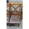 Image 2 : Qty 4 Wooden X-Backed Chairs w/Padded Seats