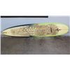 Image 2 : Surfboard: 8' Long Board by Jay Hodge, White w/Yellow, Previous Damage Approx 21' x 96"