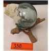 Image 1 : Glass Ball Fishing Float w/Natural Barnacle Growth, Approx. 5" dia.