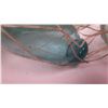 Image 2 : String of Glass Floats - 2 Round Floats, 2 Rolling Pin Floats In Macrame, Old Bottle