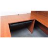 Image 8 : U-Shaped Wooden Desk with Matching Cabinet Component, 23.5" x 65.25"