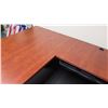 Image 9 : U-Shaped Wooden Desk with Matching Cabinet Component, 23.5" x 65.25"