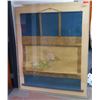Image 1 : Large Antique Oriental Scroll w/Peony, Silk, Framed in Plexiglass Case, 52.25" x 66"