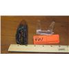 Image 9 : Carved Mineral (possibly glass?) Dagger - Arrowhead w/Petrified Wood Handle