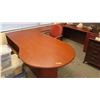 Image 2 : U-Shaped Wooden Desk Ensemble w/ 2 Matching Cabinet Components; Desk Approx 83.75" x 69.75"