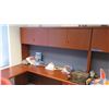 Image 4 : U-Shaped Wooden Desk Ensemble w/ 2 Matching Cabinet Components; Desk Approx 83.75" x 69.75"